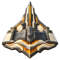 Breakwater Marshal badge: an angular silver and gold fortress
