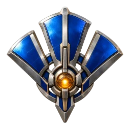 Array Warden badge: a cobalt blue fan-shaped array
